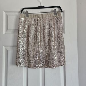 Joe Fresh Glittering Champagne Mini Skirt
